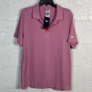Reebok Men's Short Sleeve Performance Training Polo Shirt Jasmine pink Medium